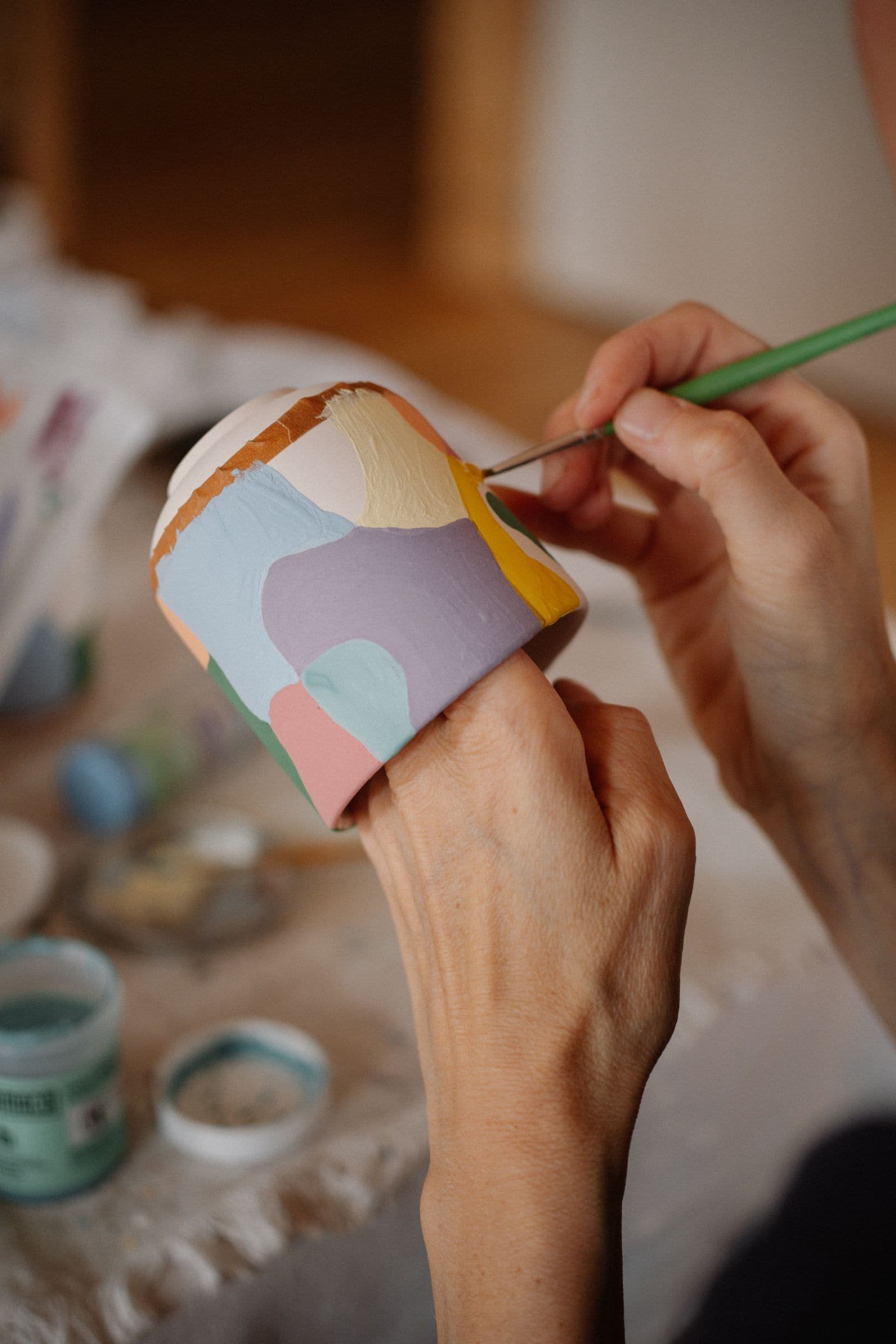 Pottery painting session on 26 September 2026, theme Folk Birds